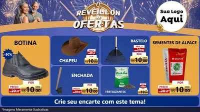 Modelo de TV para TV Horizontal com o tema Réveillon de Ofertas para Agropecuária
