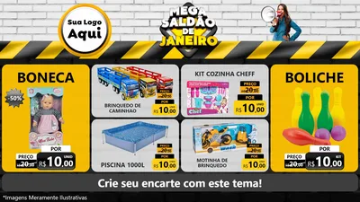 Modelo de TV para TV Horizontal com o tema Mega Saldão de Janeiro para Brinquedos