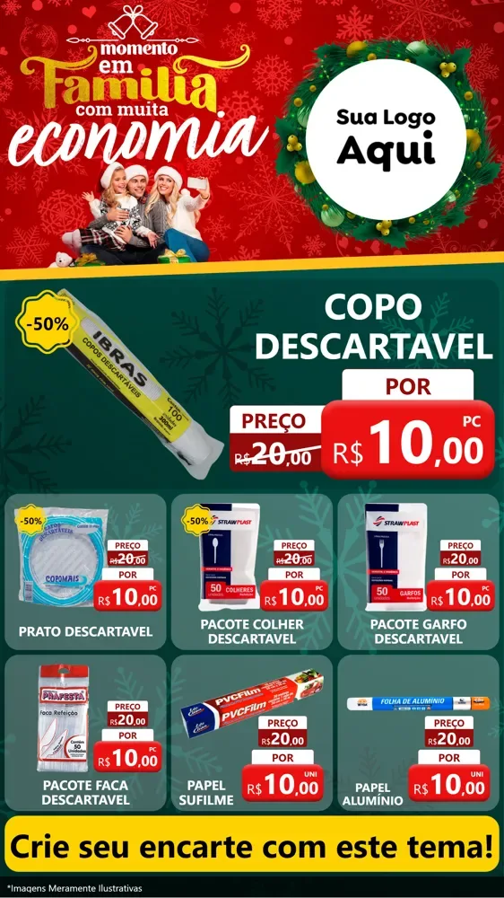 Modelo de Rede Social para Stories com o tema Momento em Família (Natal) para Embalagens