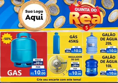 Modelo de Encarte para Encarte A4 Horizontal com o tema Quinta do Real para Água e gás