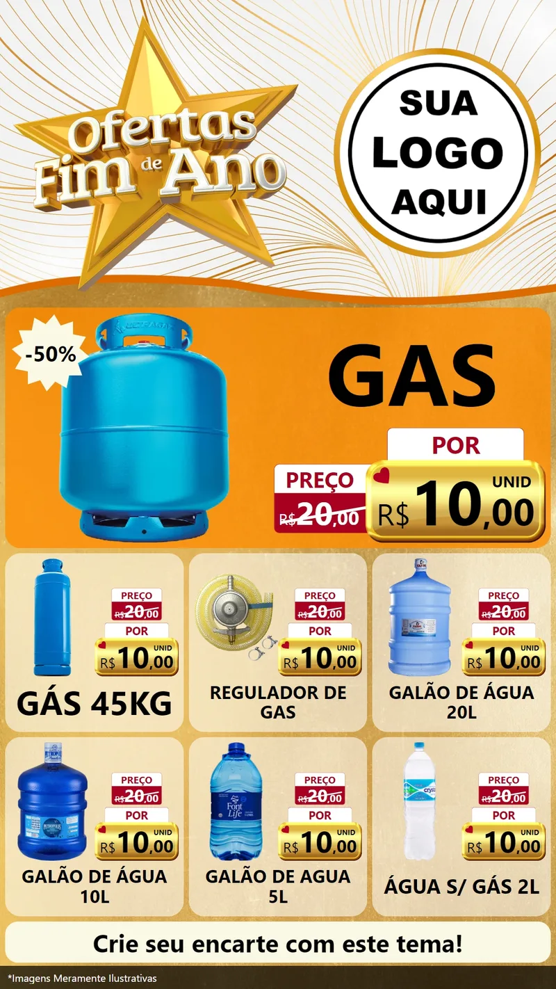 Modelo de Rede Social para Stories com o tema Ofertas Fim de Ano para Água e gás
