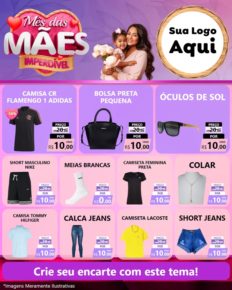 Modelo de Rede Social para Feed Instagram com o tema Mês das Mães Imperdível para Roupas e acessórios