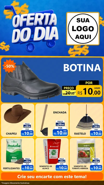 Modelo de Rede Social para Stories com o tema Oferta do Dia para Agropecuária
