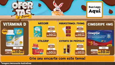 Modelo de TV para TV Horizontal com o tema Ofertas de Páscoa para Farmácia
