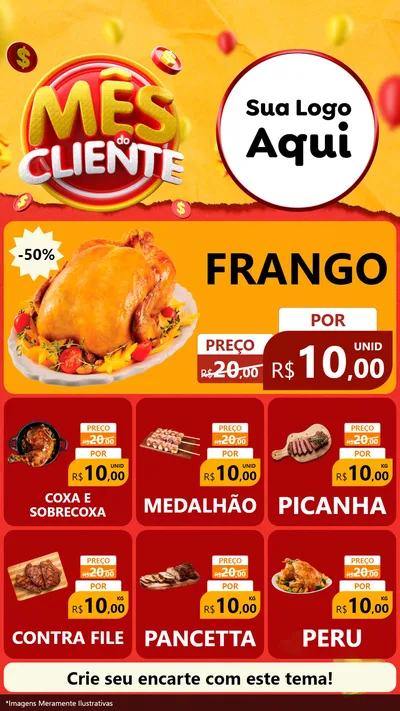 Modelo de Rede Social para Stories com o tema Mês do Cliente para Assados