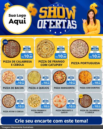 Modelo de Rede Social para Feed Instagram com o tema Show de Ofertas para Pizzaria