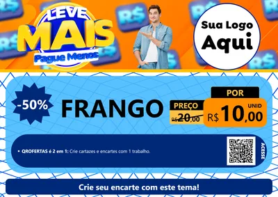 Modelo de Cartaz para Cartaz A4 Horizontal com o tema Leve Mais, Pague Menos para Assados