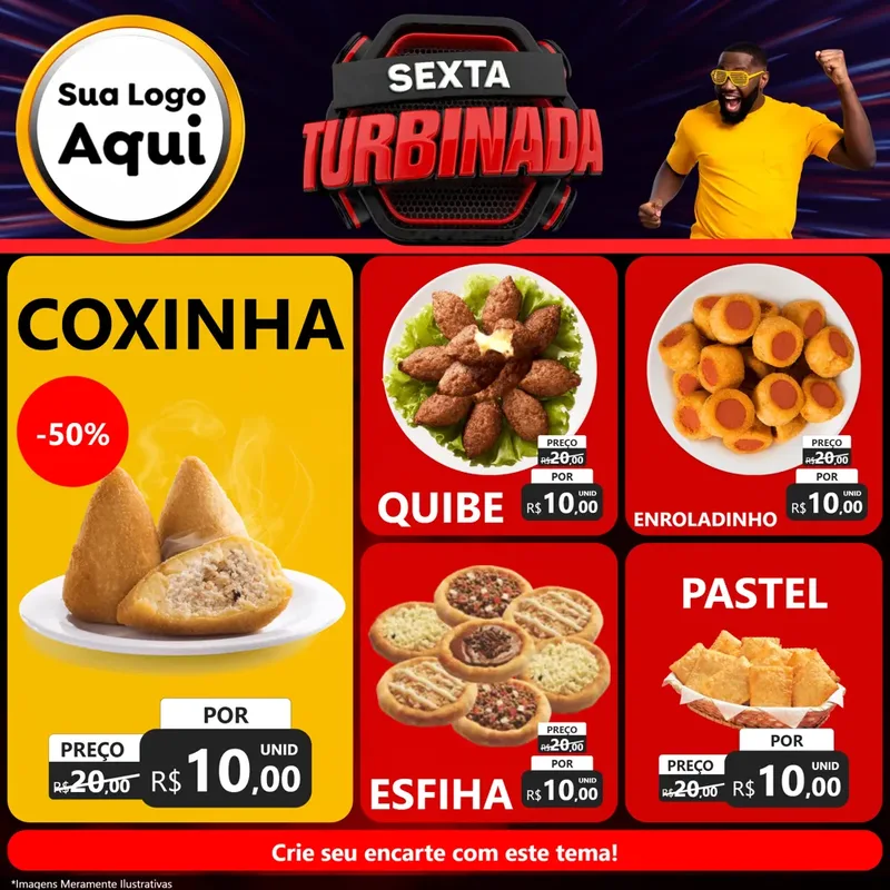 Modelo de Rede Social para Feed Facebook com o tema Sexta Turbinada para Salgadaria