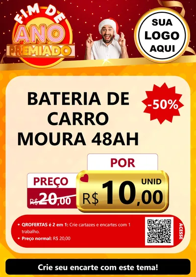 Modelo de Cartaz para Cartaz A4 Vertical com o tema Fim de Ano Premiado para Baterias Elétricas