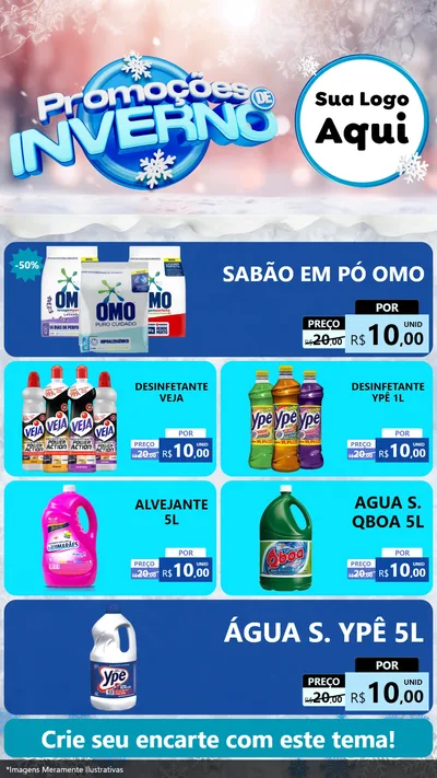 Modelo de TV para TV Vertical com o tema Promoções de Inverno para Produtos de Limpeza