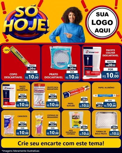 Modelo de Rede Social para Feed Instagram com o tema Só Hoje! para Embalagens