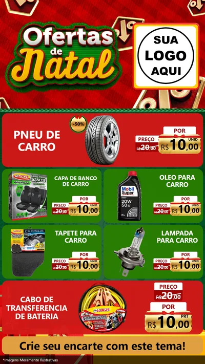 Modelo de TV para TV Vertical com o tema Ofertas de Natal para Auto peças