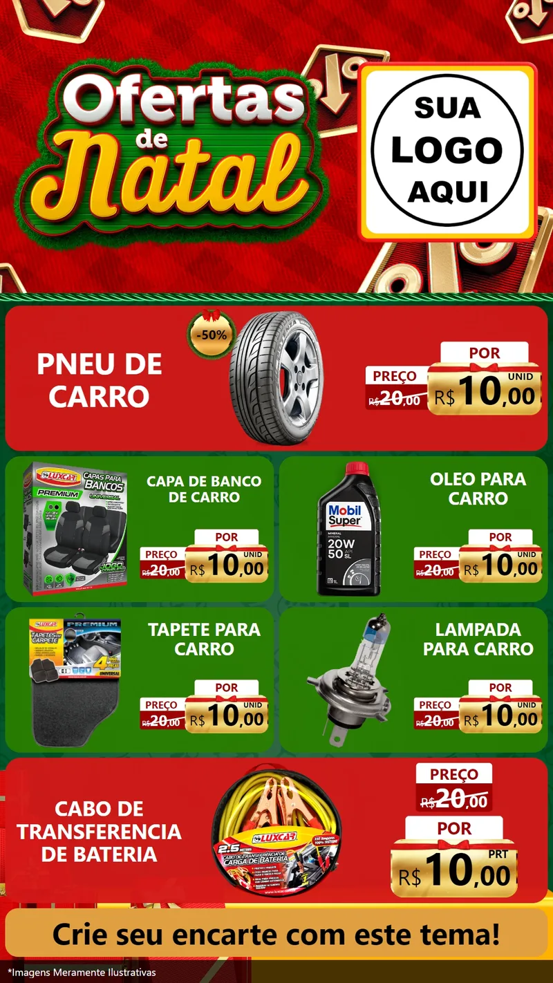 Modelo de TV para TV Vertical com o tema Ofertas de Natal para Auto peças