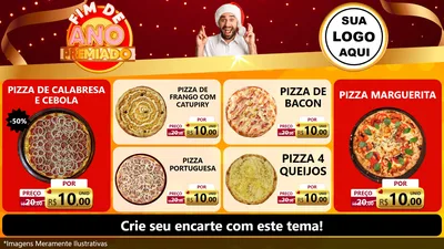 Modelo de TV para TV Horizontal com o tema Fim de Ano Premiado para Pizzaria