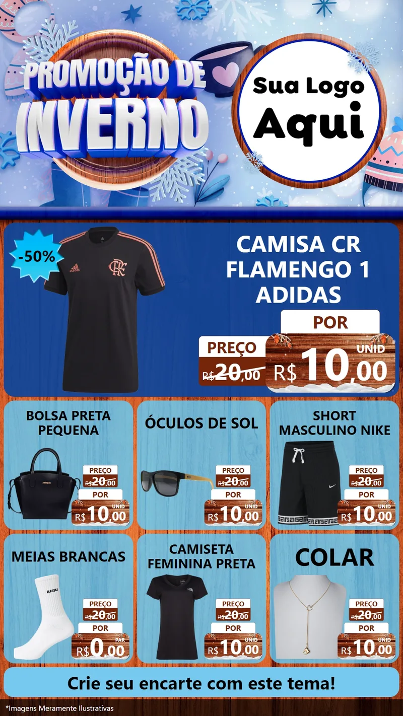 Modelo de Rede Social para Stories com o tema Promoção de Inverno para Roupas e acessórios
