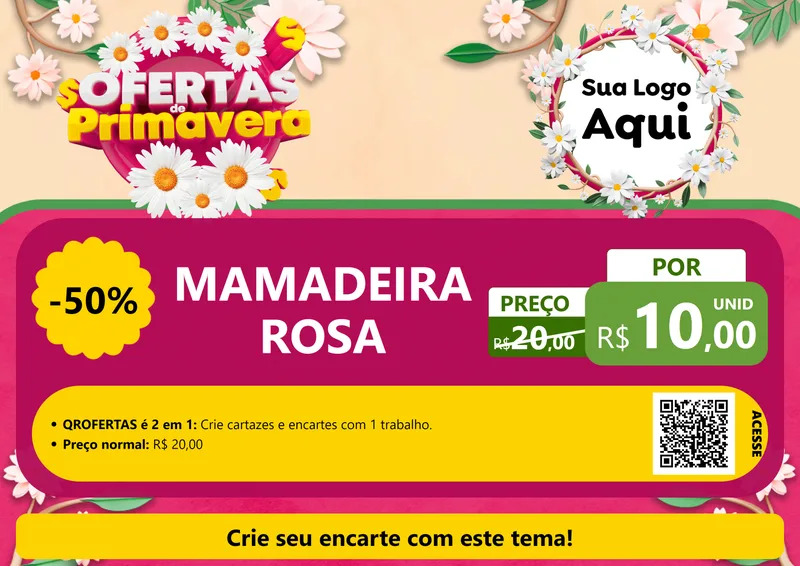 Modelo de Cartaz para Cartaz A4 Horizontal com o tema Ofertas de Primavera para Bebês