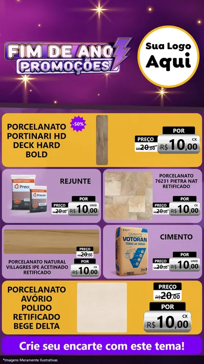 Modelo de TV para TV Vertical com o tema Fim de Ano Promoções para Pisos e revestimentos