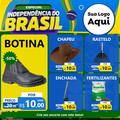 Modelo de Rede Social para Feed Facebook com o tema Especial Independência do Brasil para Agropecuária