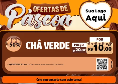 Modelo de Cartaz para Cartaz A4 Horizontal com o tema Ofertas de Páscoa para Produtos Naturais