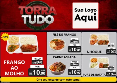 Modelo de Encarte para Encarte A4 Horizontal com o tema Torra Tudo para Restaurante