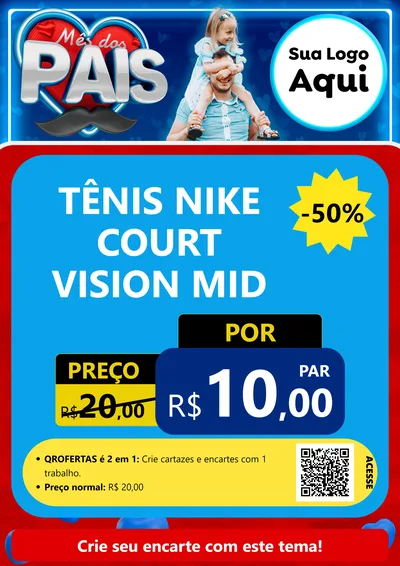 Modelo de Cartaz para Cartaz A4 Vertical com o tema Mês Dos Pais para Calçados