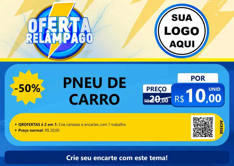 Modelo de Cartaz para Cartaz A4 Horizontal com o tema Oferta Relâmpago para Auto peças