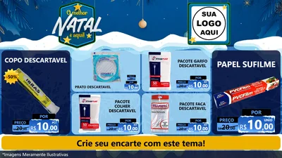 Modelo de TV para TV Horizontal com o tema O Melhor Natal É Aqui! para Embalagens