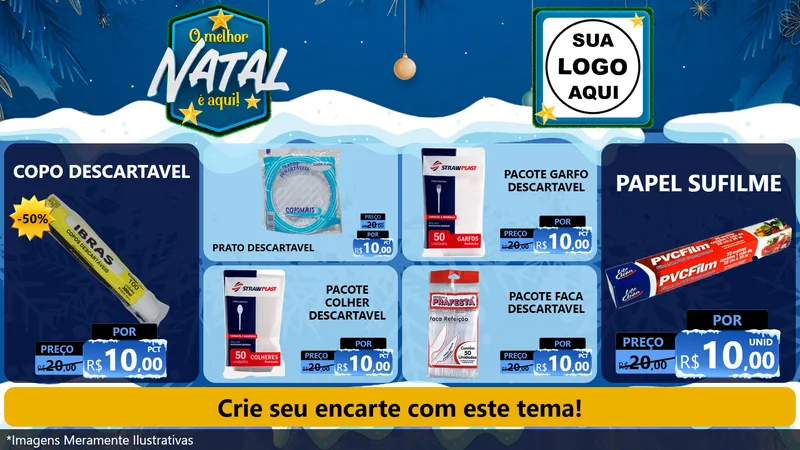 Modelo de TV para TV Horizontal com o tema O Melhor Natal É Aqui! para Embalagens