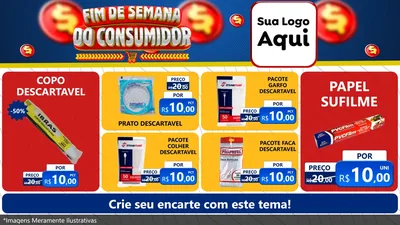 Modelo de TV para TV Horizontal com o tema Fim de Semana do Consumidor para Embalagens