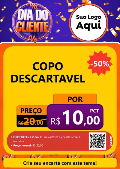 Modelo de Cartaz para Cartaz A4 Vertical com o tema Dia do Cliente para Embalagens