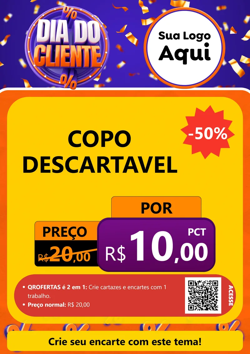 Modelo de Cartaz para Cartaz A4 Vertical com o tema Dia do Cliente para Embalagens