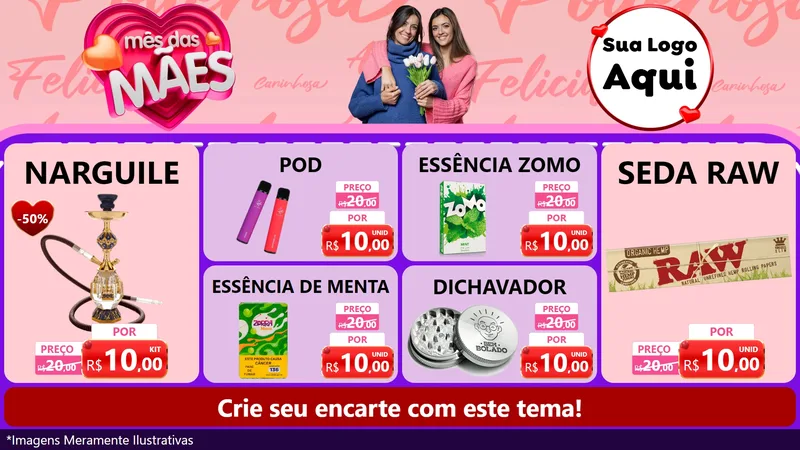 Modelo de TV para TV Horizontal com o tema Mês Das Mães para Tabacaria