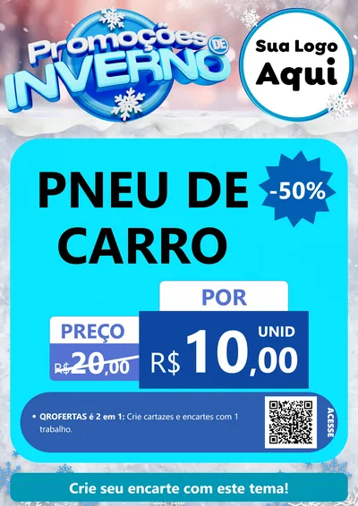 Modelo de Cartaz para Cartaz A4 Vertical com o tema Promoções de Inverno para Auto peças