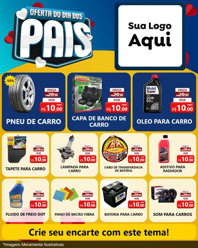 Modelo de Rede Social para Feed Instagram com o tema Oferta Do Dia Dos Pais para Auto peças