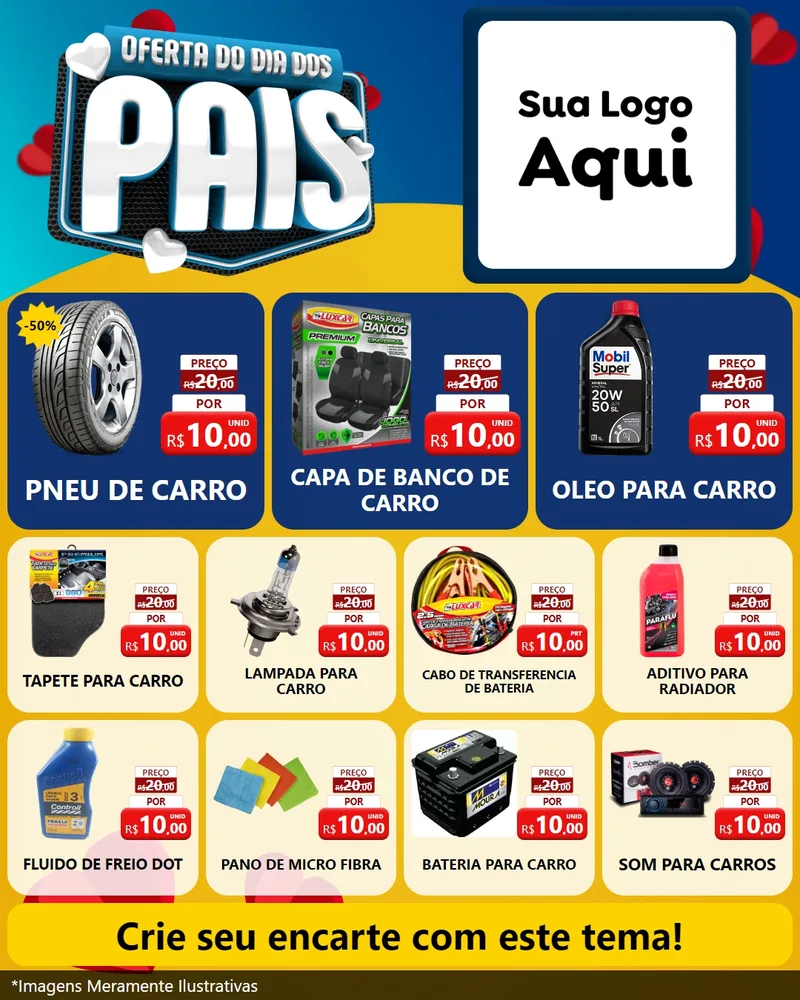 Modelo de Rede Social para Feed Instagram com o tema Oferta Do Dia Dos Pais para Auto peças