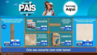 Modelo de TV para TV Horizontal com o tema Dia Dos Pais Repleto de Ofertas para Pisos e revestimentos