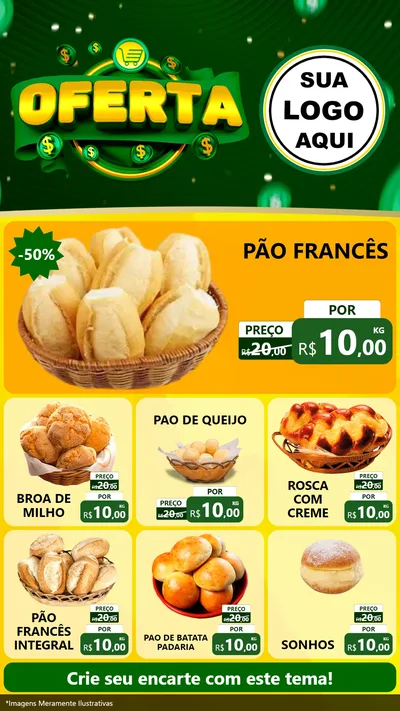 Modelo de Rede Social para Stories com o tema Oferta para Padaria