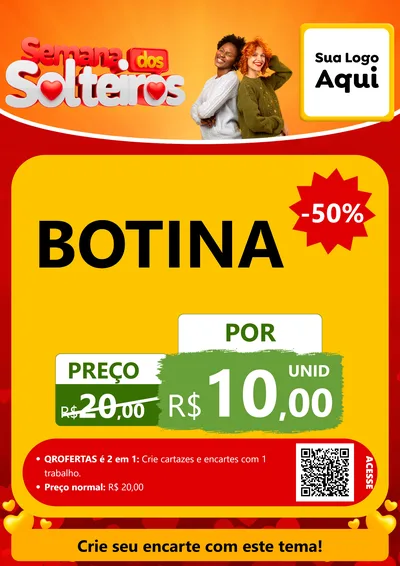 Modelo de Cartaz para Cartaz A4 Vertical com o tema Semana dos Solteiros para Agropecuária