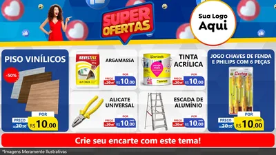 Modelo de TV para TV Horizontal com o tema Super Ofertas para Material para Construção