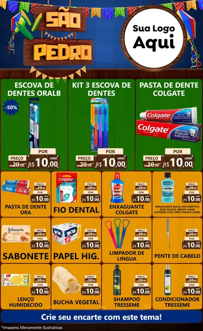 Modelo de Encarte para Encarte Grande com o tema São Pedro para Higiene Pessoal