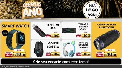 Modelo de TV para TV Horizontal com o tema Ofertas de Fim de Ano para Informática