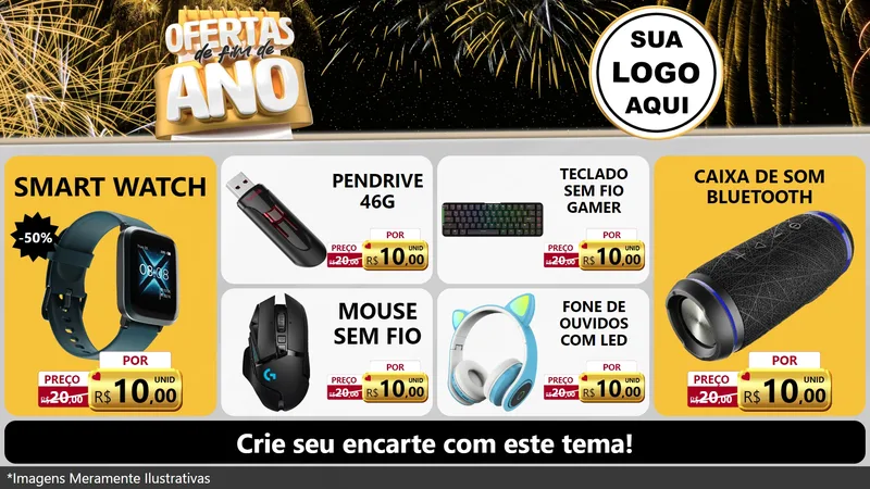 Modelo de TV para TV Horizontal com o tema Ofertas de Fim de Ano para Informática