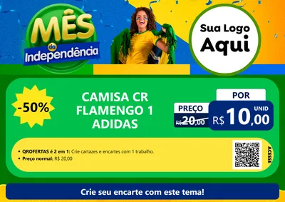 Modelo de Cartaz para Cartaz A4 Horizontal com o tema Mês da Independência para Roupas e acessórios