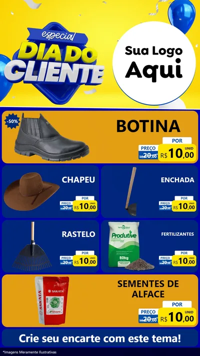 Modelo de TV para TV Vertical com o tema Especial Dia do Cliente para Agropecuária