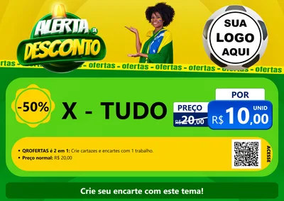 Modelo de Cartaz para Cartaz A4 Horizontal com o tema Alerta de Desconto para Hamburgueria