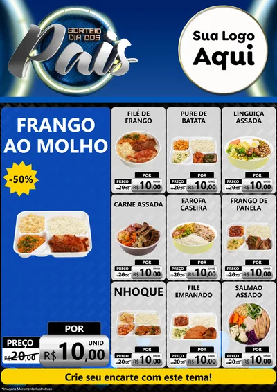 Modelo de Encarte para Encarte A4 Vertical com o tema Sorteio Dia Dos Pais para Restaurante