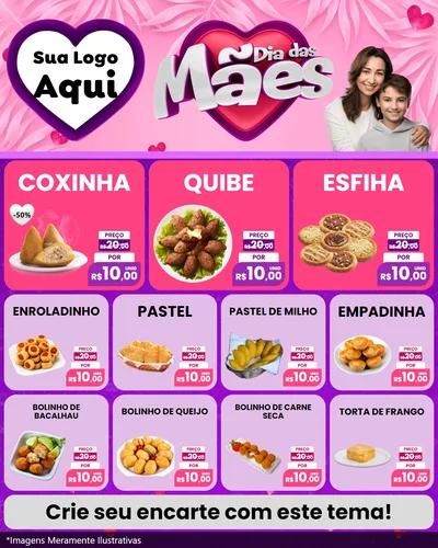 Modelo de Rede Social para Feed Instagram com o tema Dia das Mães para Salgadaria