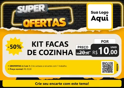 Modelo de Cartaz para Cartaz A4 Horizontal com o tema Super Ofertas para Utilidades Domésticas