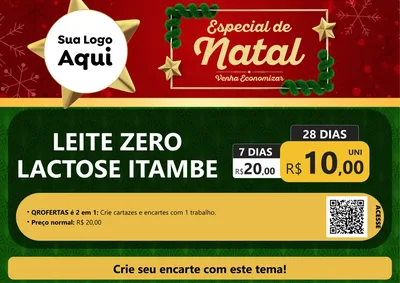 Modelo de Cartaz para Cartaz A4 Horizontal com o tema Especial de Natal para Frios e Laticínios