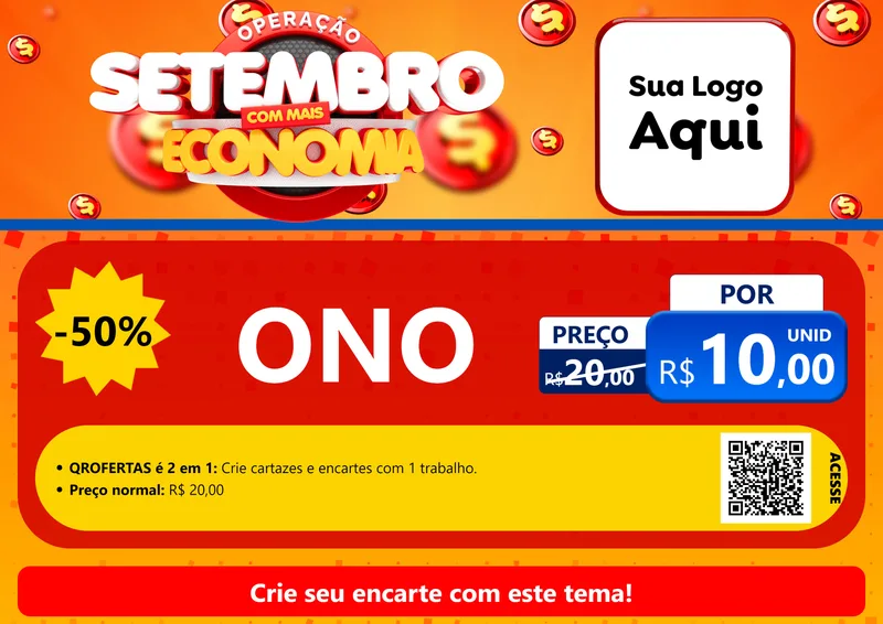 Modelo de Cartaz para Cartaz A4 Horizontal com o tema Operação Setembro Com Muita Economia para Óticas